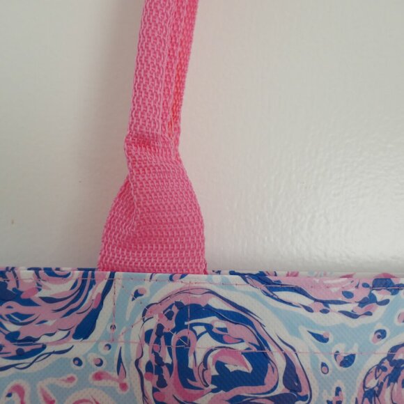 Simply Southern reusable oversized oyster print tote bag carryall beach grocery - Picture 3 of 6